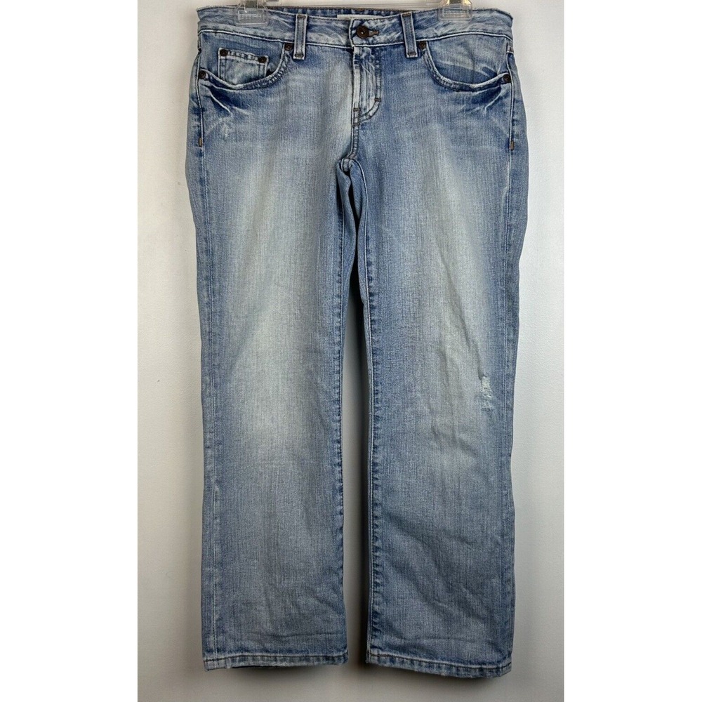 BKE Denim Jeans Women 29 Star 31 x 26 Cotton Distressed Light Wash Read